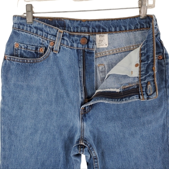 Vtg Levis 512 Jeans Women 10 Petite Blue Slim Fit Tapered Leg (28x26.5) USA Made - Picture 3 of 13